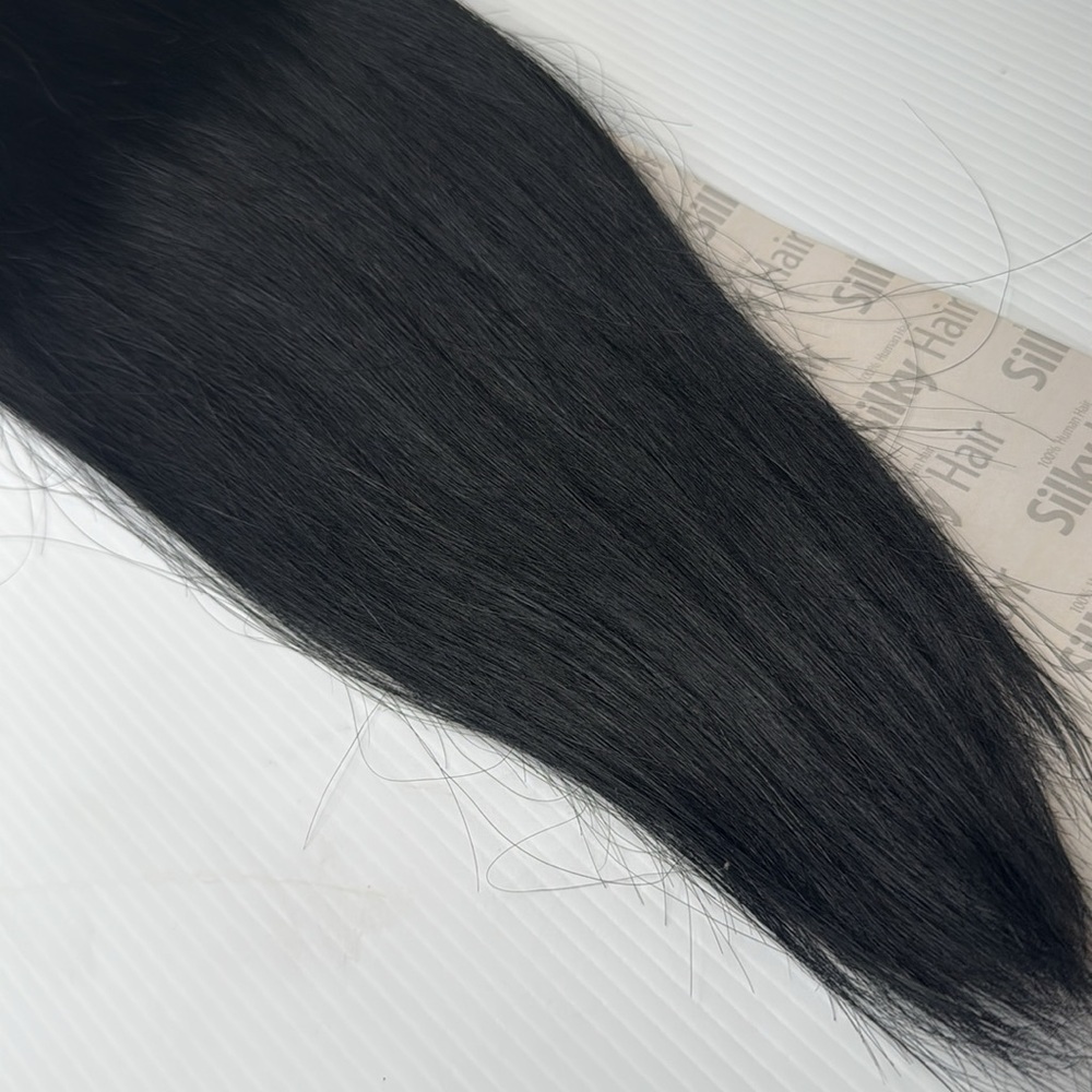 Silky 100% Black Human  Hair Extensions 16 In - Picture 5 of 5